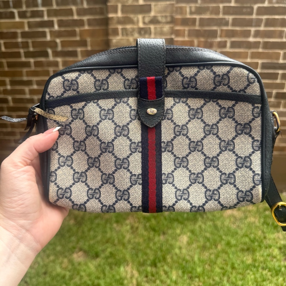 Gucci Navy Blue Shoulder Bag Handbag